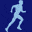 Lauftipps-Icon mit blauem Hintergrund