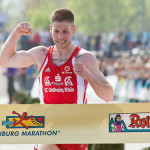 Der Sieger der Deutschen Halbmarathon-Meisterschaften: Manuel Stöckert. Copyright: Norbert Wilhelmi - FREIBURG MARATHON 2014