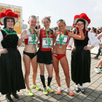 Die Top 3 Frauen der Deutschen Halbmarathon-Meisterschaften. Copyright: Norbert Wilhelmi - FREIBURG MARATHON 2014