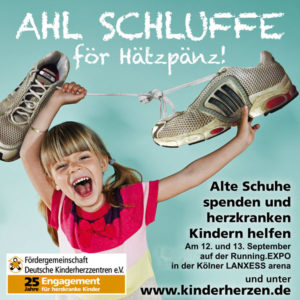 Ahl Schluffe-Aktion. Copyright: Köln Marathon