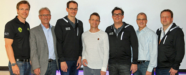 Von links nach rechts: Frank Thalheiser (Hamburg Marathon), Gernot Weigl (München Marathon), Mark Milde (Berlin Marathon), Markus Frisch (Köln Marathon), Jürgen Lock (Berlin), Jo Schindler (Frankfurt Marathon), Christian Jost (Berlin)