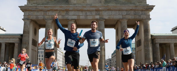 Lisa Hahner, Johannes Lochner, Tobias Wendl und Miriam Gössner. Quelle: BMW Laufsport