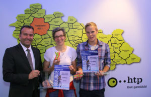 Von links: Thomas Heitmann (GF htp), Ina Wildhagen und Timo Kuhlmann. Foto: eichels: event GmbH