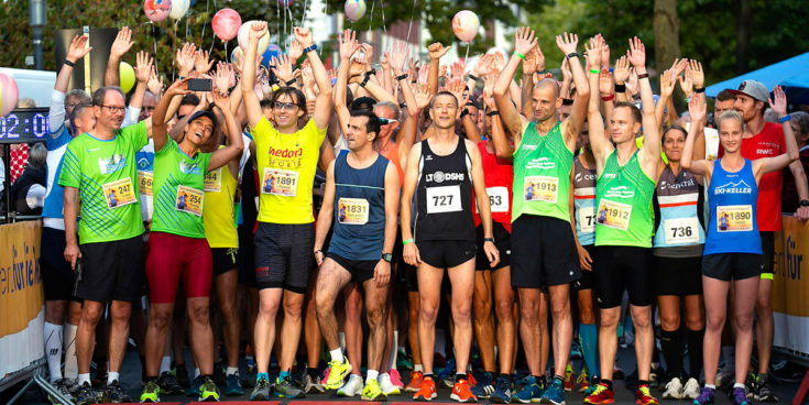 Der 3. GVG-Abendlauf Bergheim kurz vor dem Start. Quelle: pulsschlag