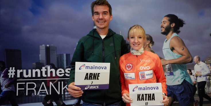 Arne Gabius und Katharina Heinig bereit für das Rennen. Copyright: Mainova Frankfurt Marathon