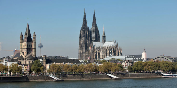 Kölner Dom am Rhein. Copyright: Köln Marathon, Foto: Dieter Hombach